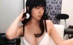 Korean girl with big boobs tease