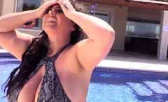 MILF Yasmin gets her massive tits wet