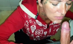 german tattoo milf girlfriend at public toilet pov sex