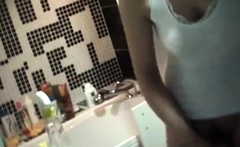 Spying On Stepmom Playing In Front Of The Sink